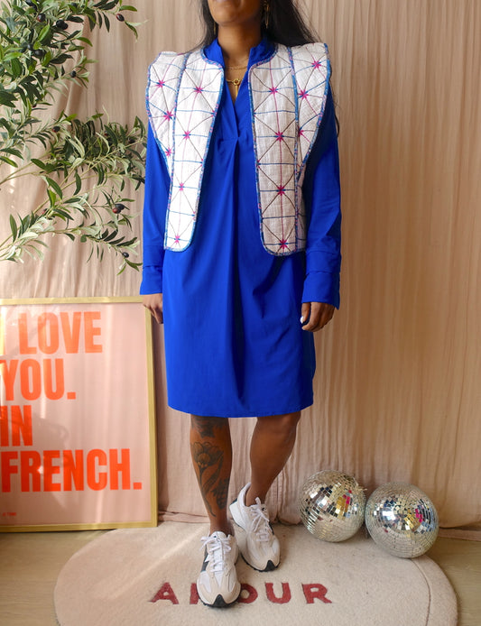 My Jewellery quilted embroidery gilet wit