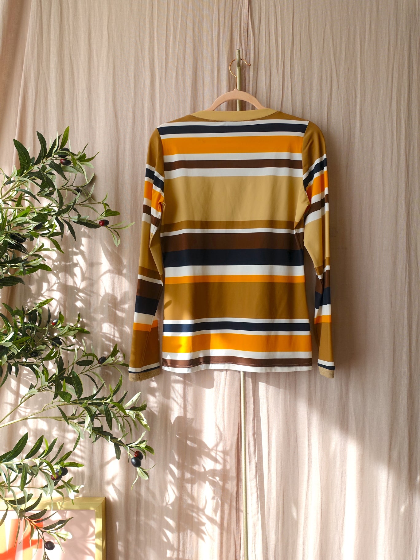 Studio Anneloes striped travelstof top retro beige