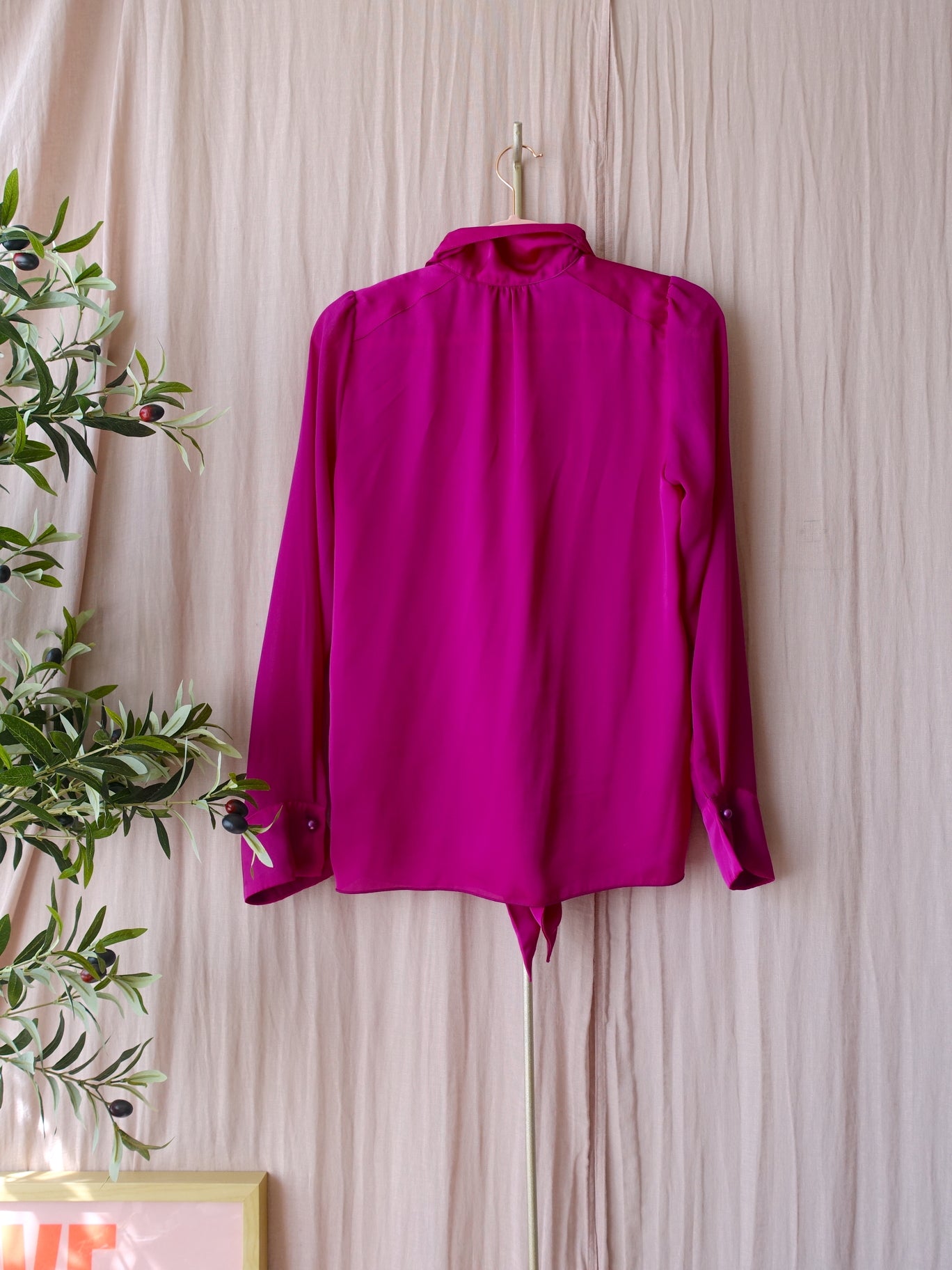 Summum woman bowtie blouse magenta