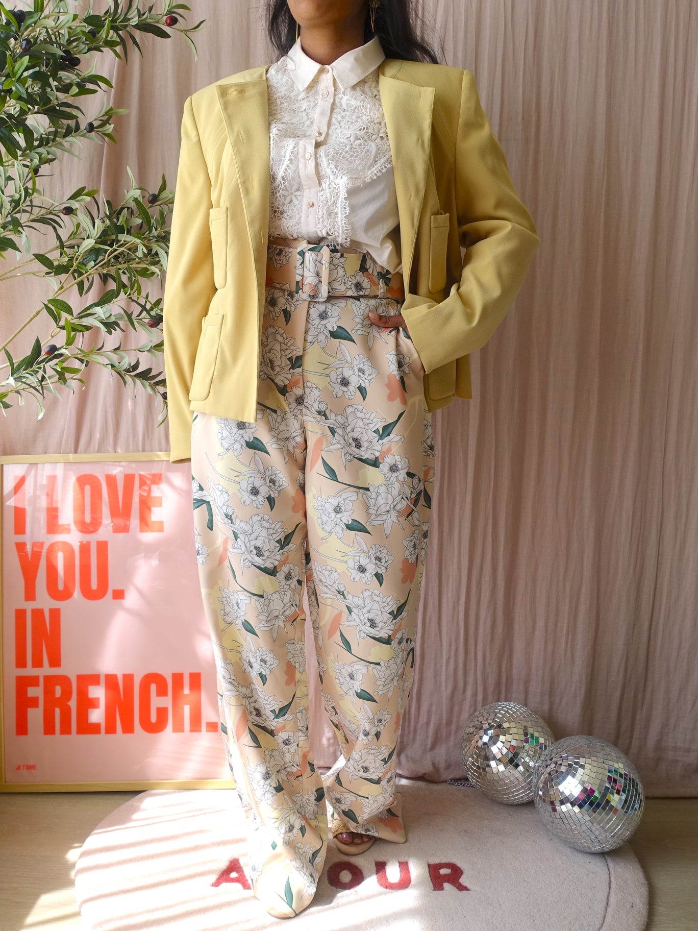 Exclusieve Edgar Vos co-ord set (blazer + rok) cream brulee