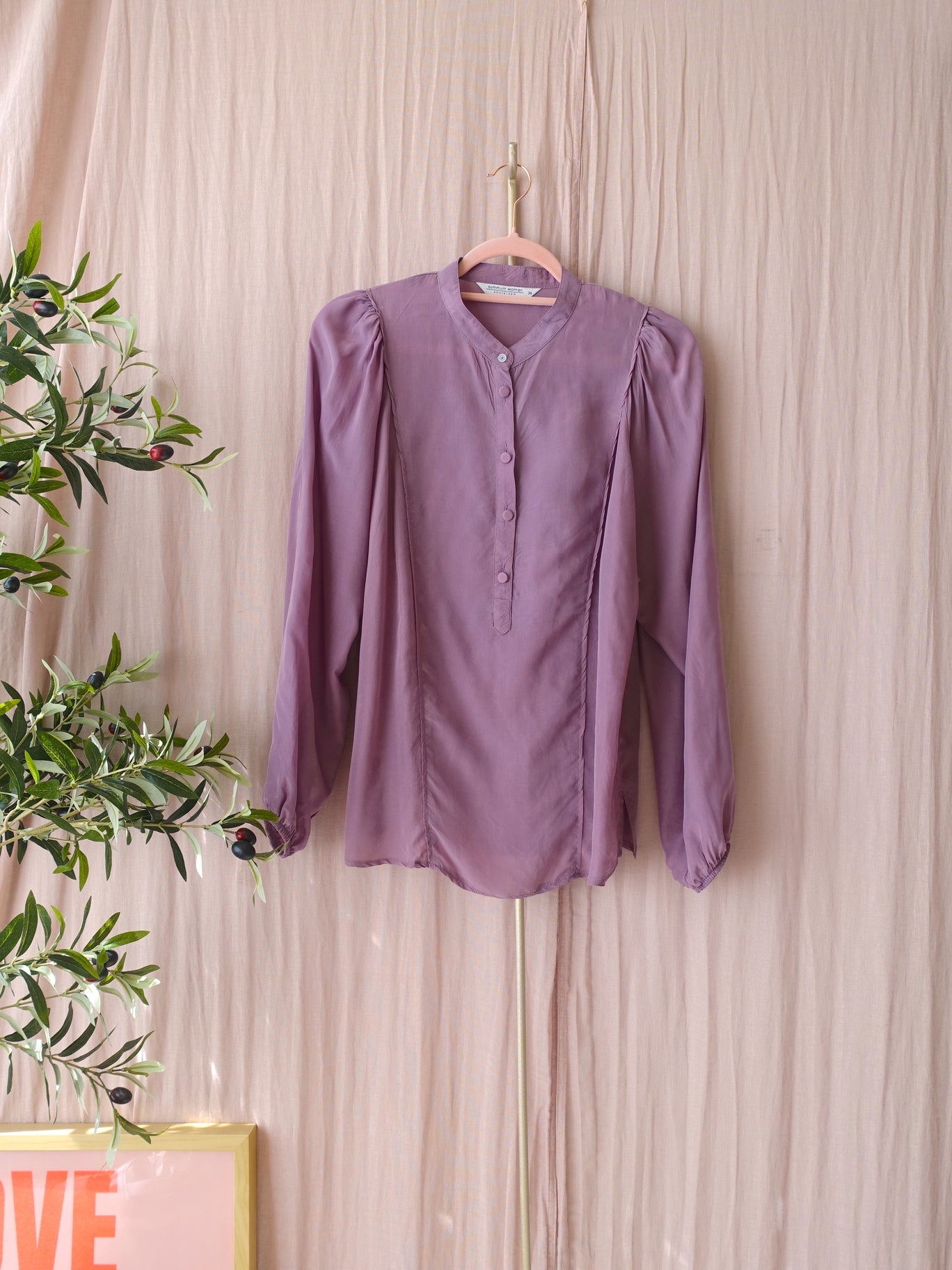 Summum woman puff sleeve blouse dusty lilac