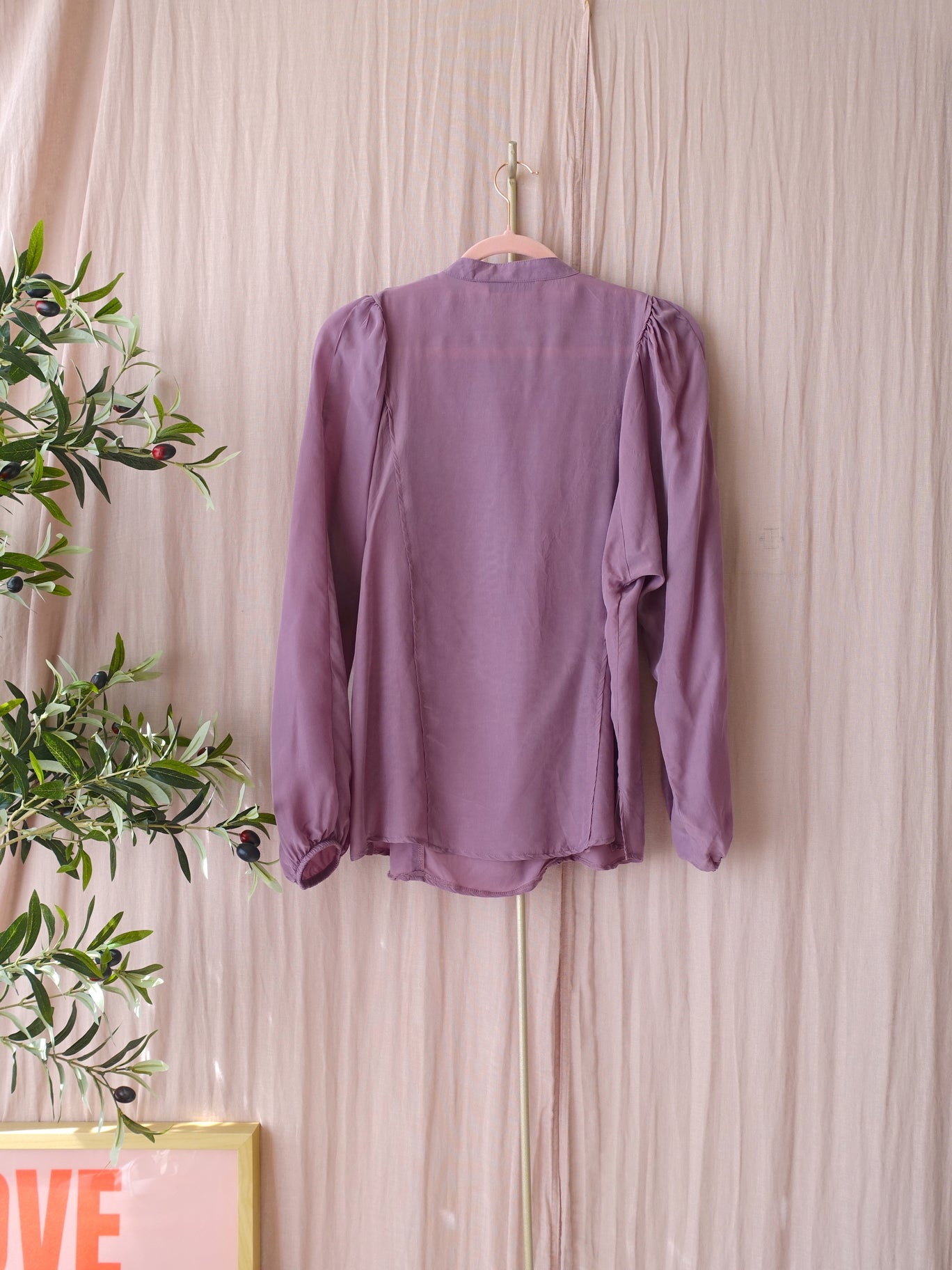 Summum woman puff sleeve blouse dusty lilac