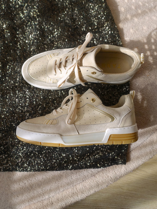 Tango leather & suede sneakers beige tones