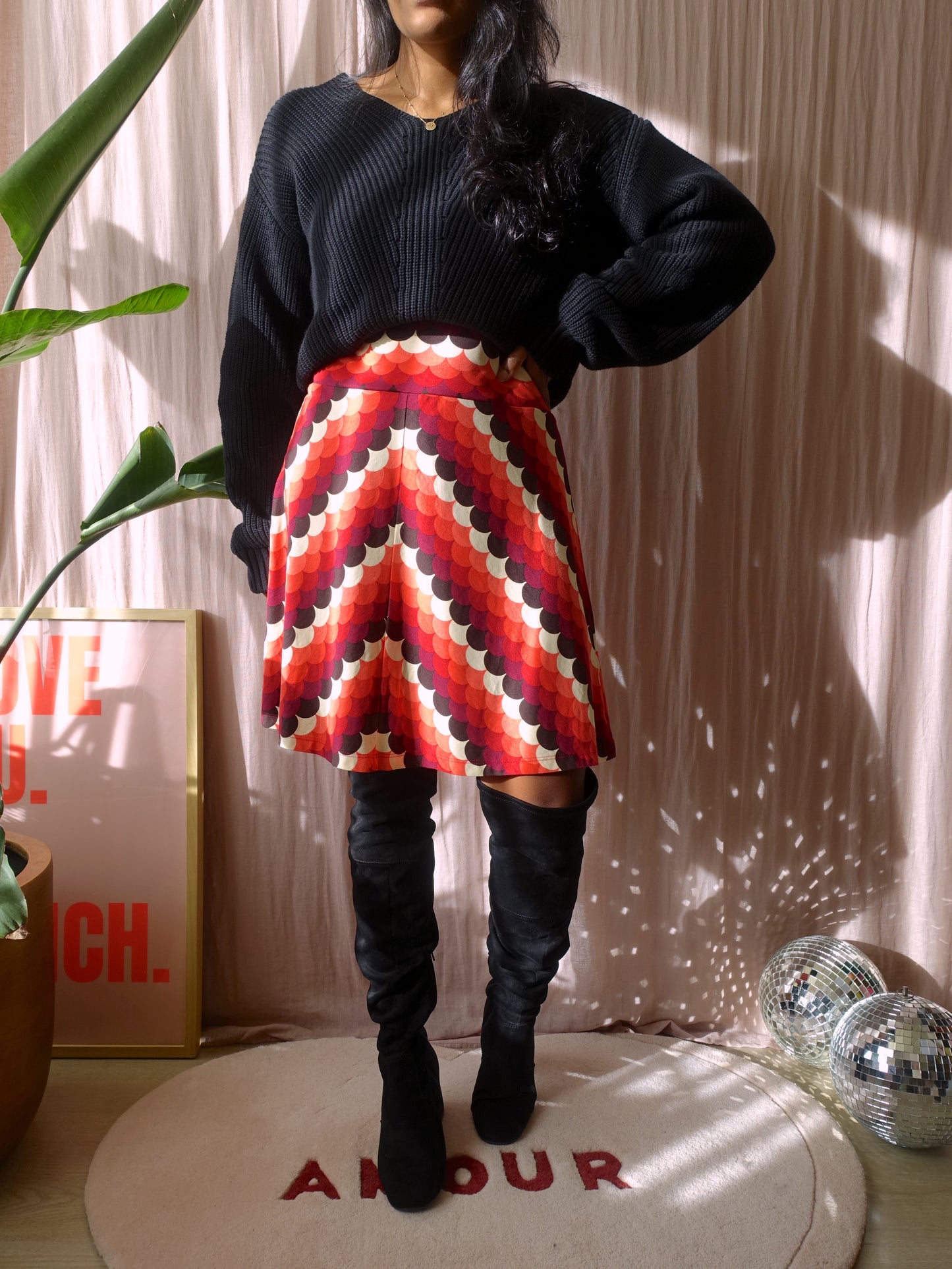 Tigha knitted boxy fit trui zwart
