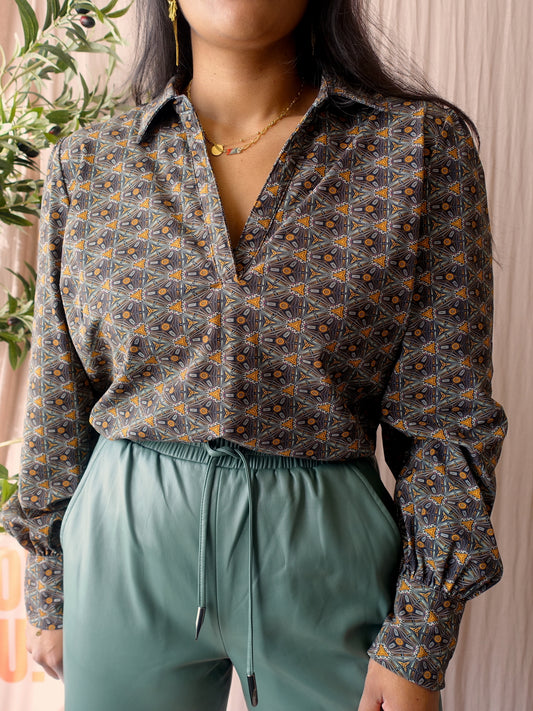 Tramontana travel quality graphic print top