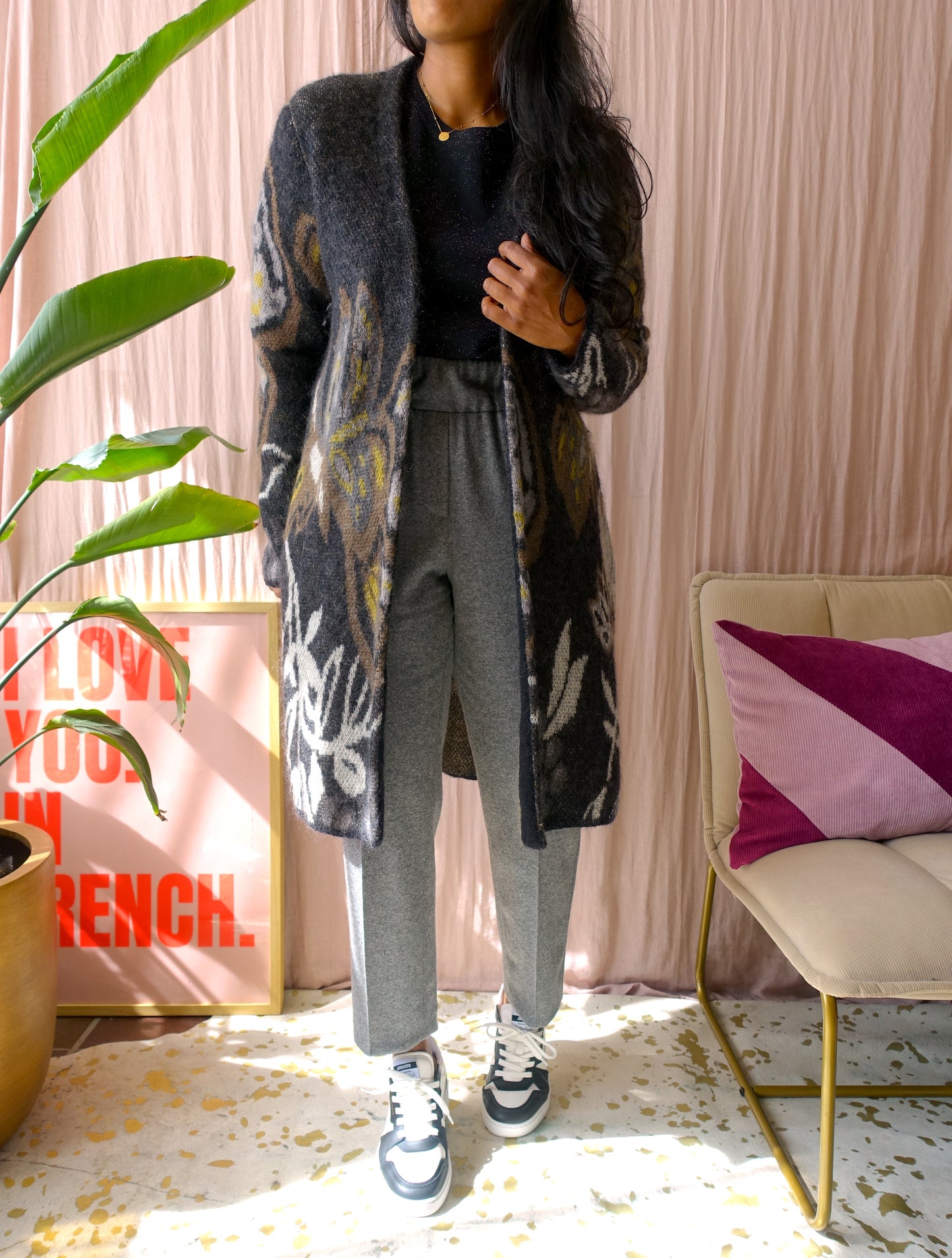 Luisa Cerano tapered wool pants classic grey melange