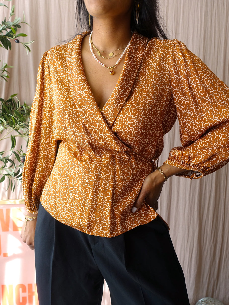 L.K. Bennett zazou wrap top caramel