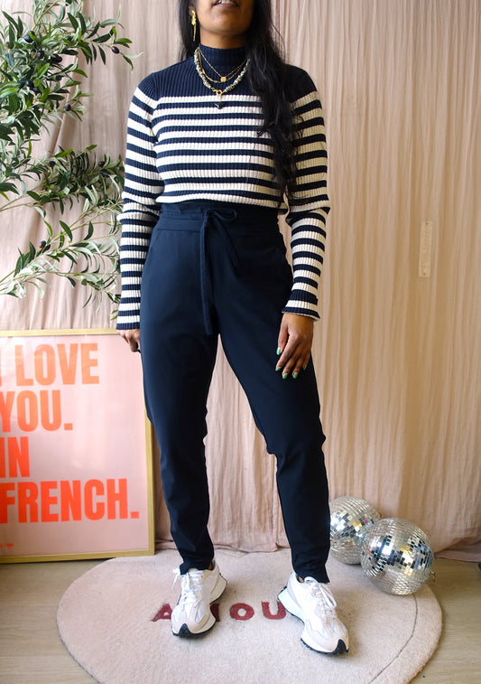 Studio Anneloes downstairs bonded pantalon midnight blue