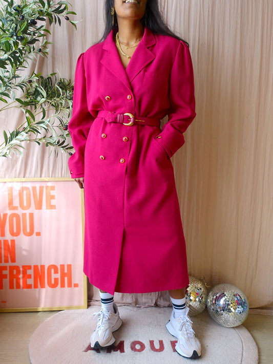 The Vintage Delmod Parsienne jurk french fuchsia