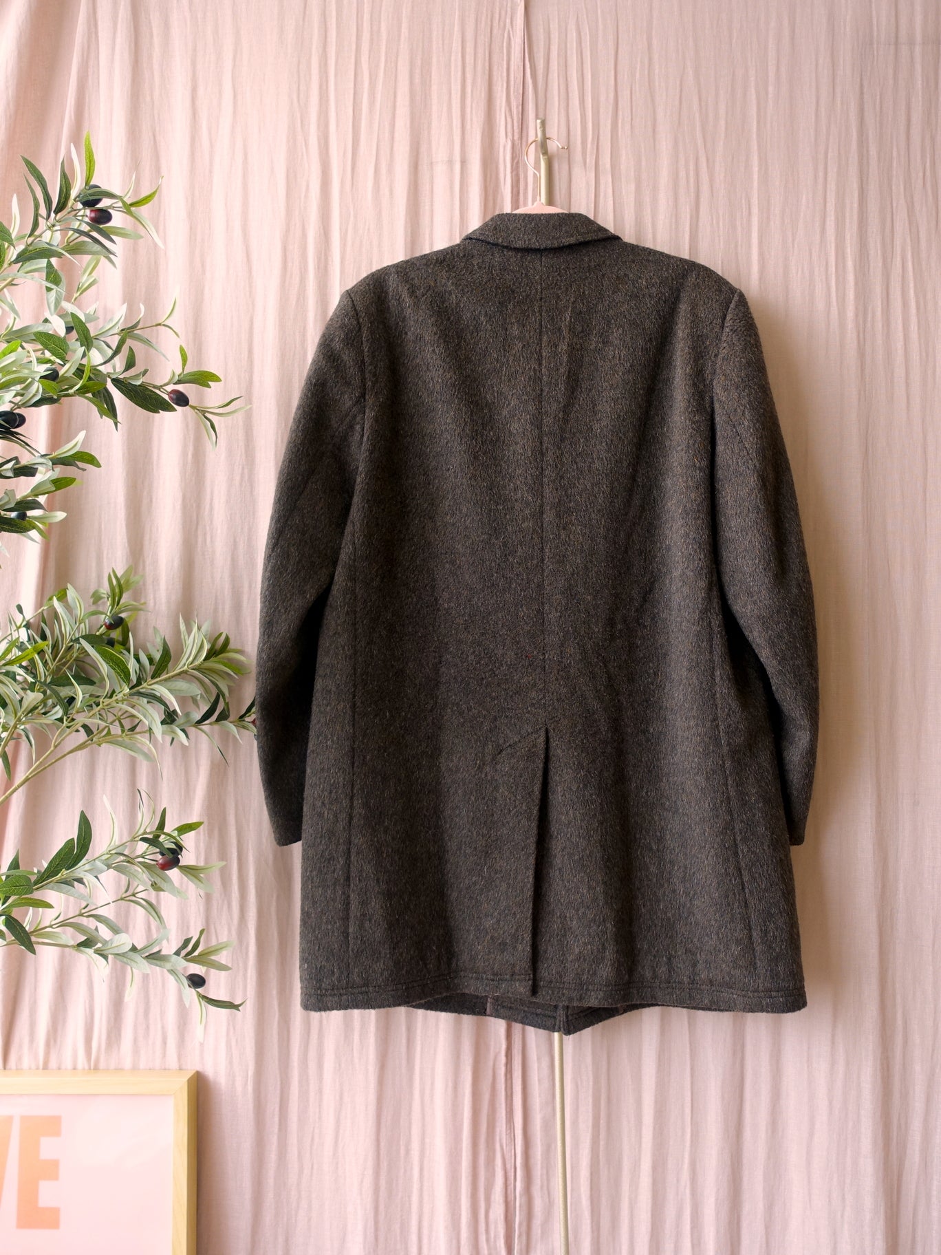 Vintage silhouette shoulder wool coat roasted coffee