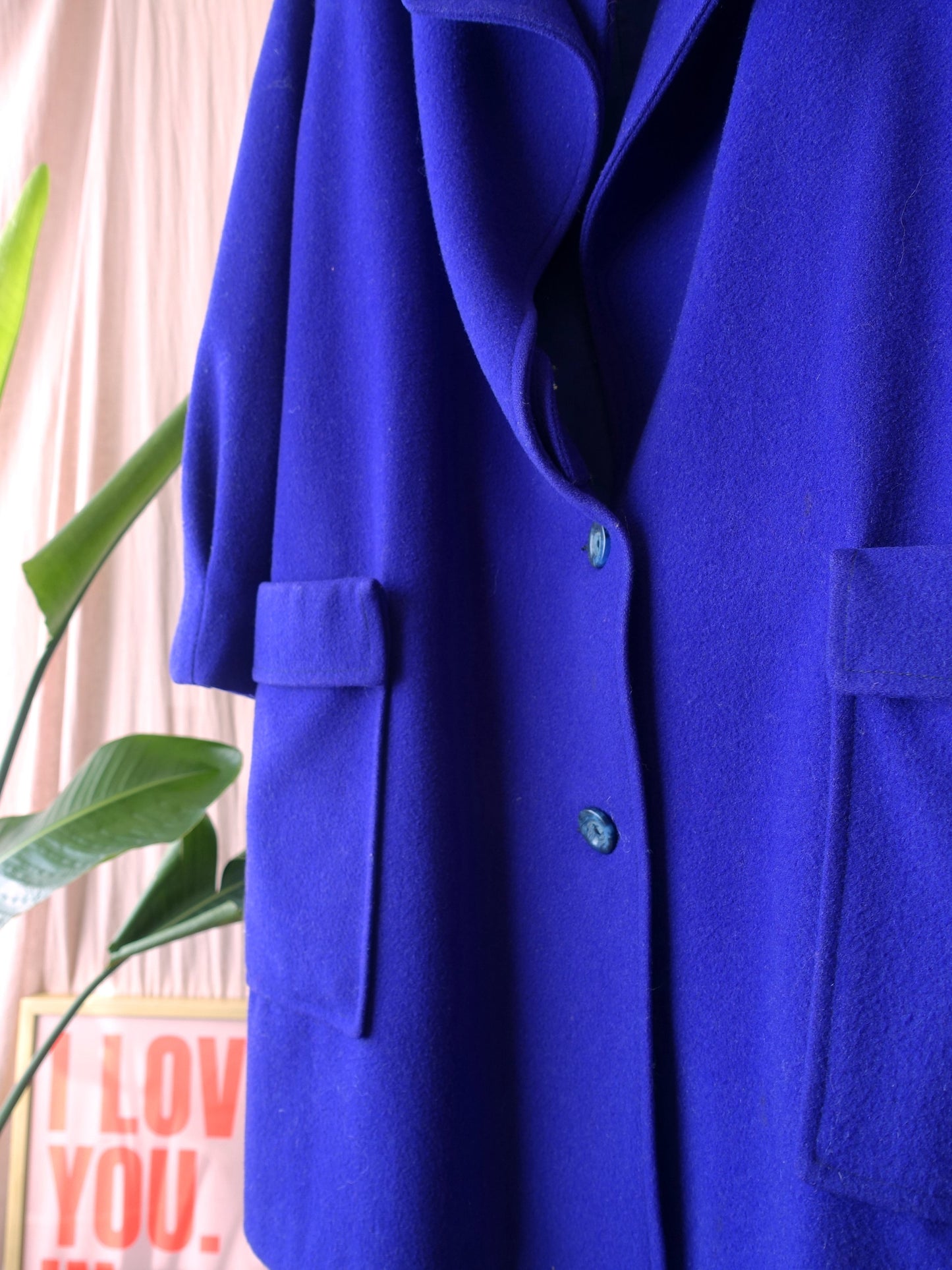 Vintage oversized wool coat purple