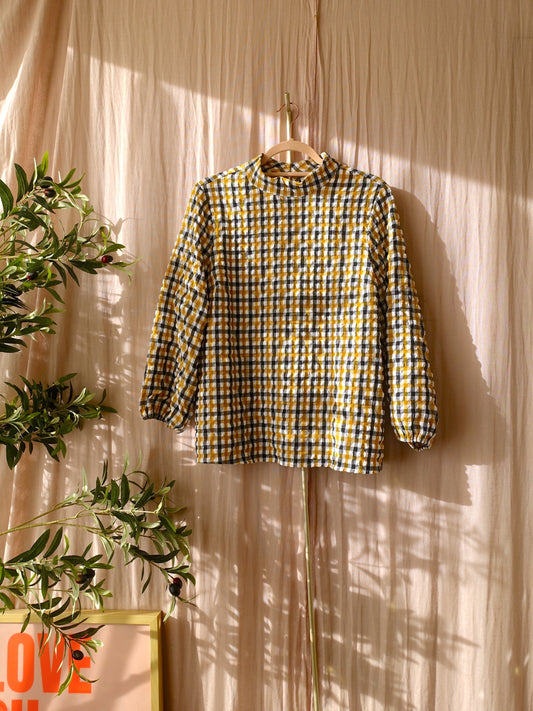 Co'couture seersucker checkered top charlotte