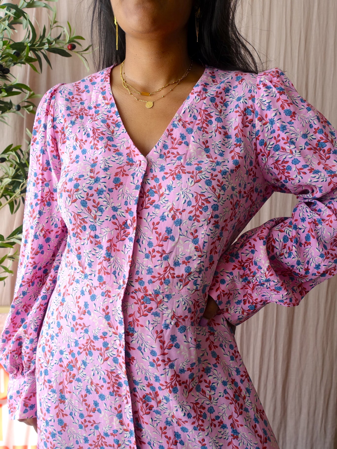 Y.A.S. maxi floral jurk icy pink