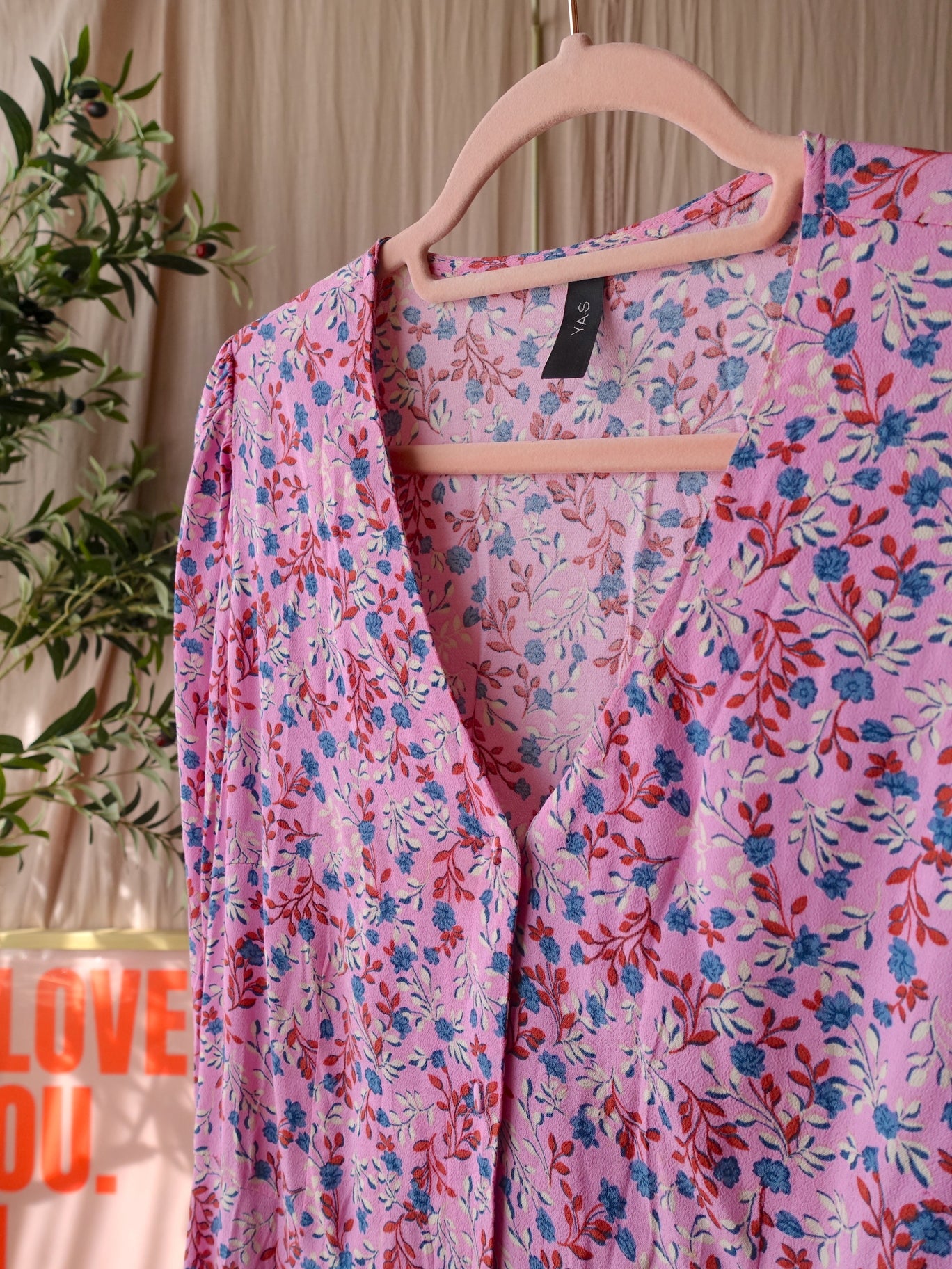 Y.A.S. maxi floral jurk icy pink