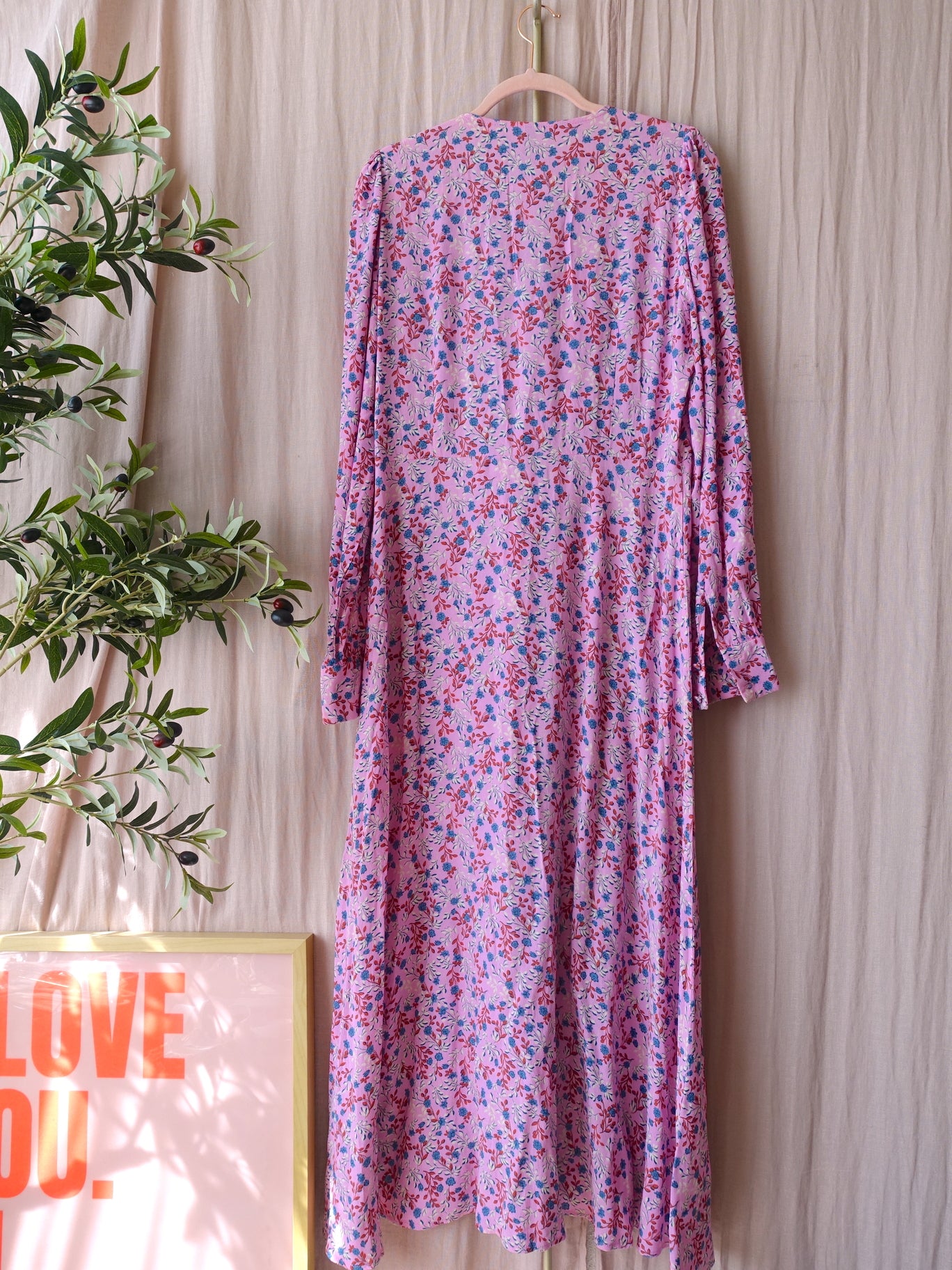 Y.A.S. maxi floral jurk icy pink