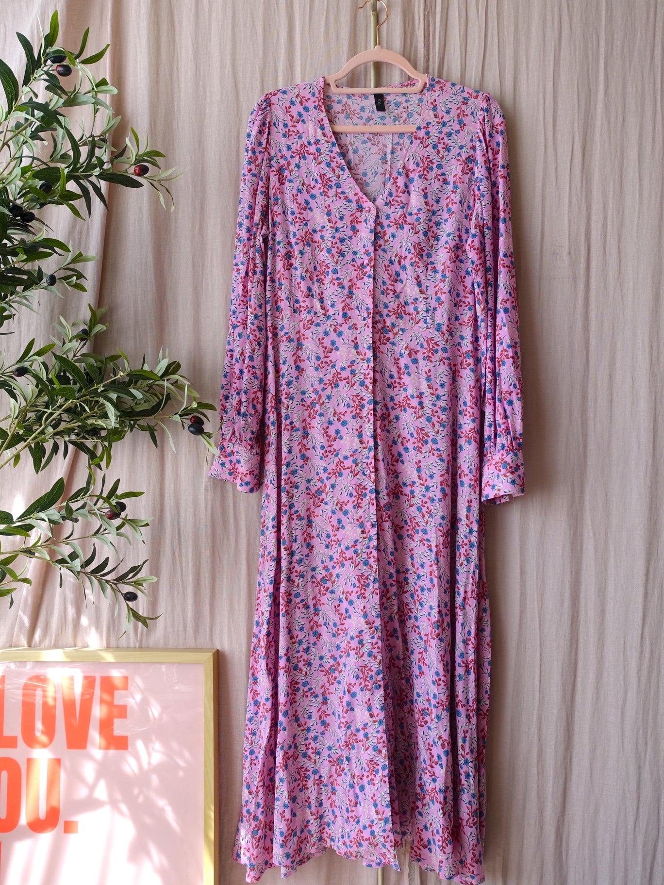 Y.A.S. maxi floral jurk icy pink