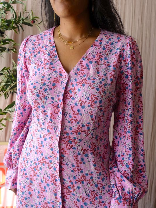 Y.A.S. maxi floral jurk icy pink