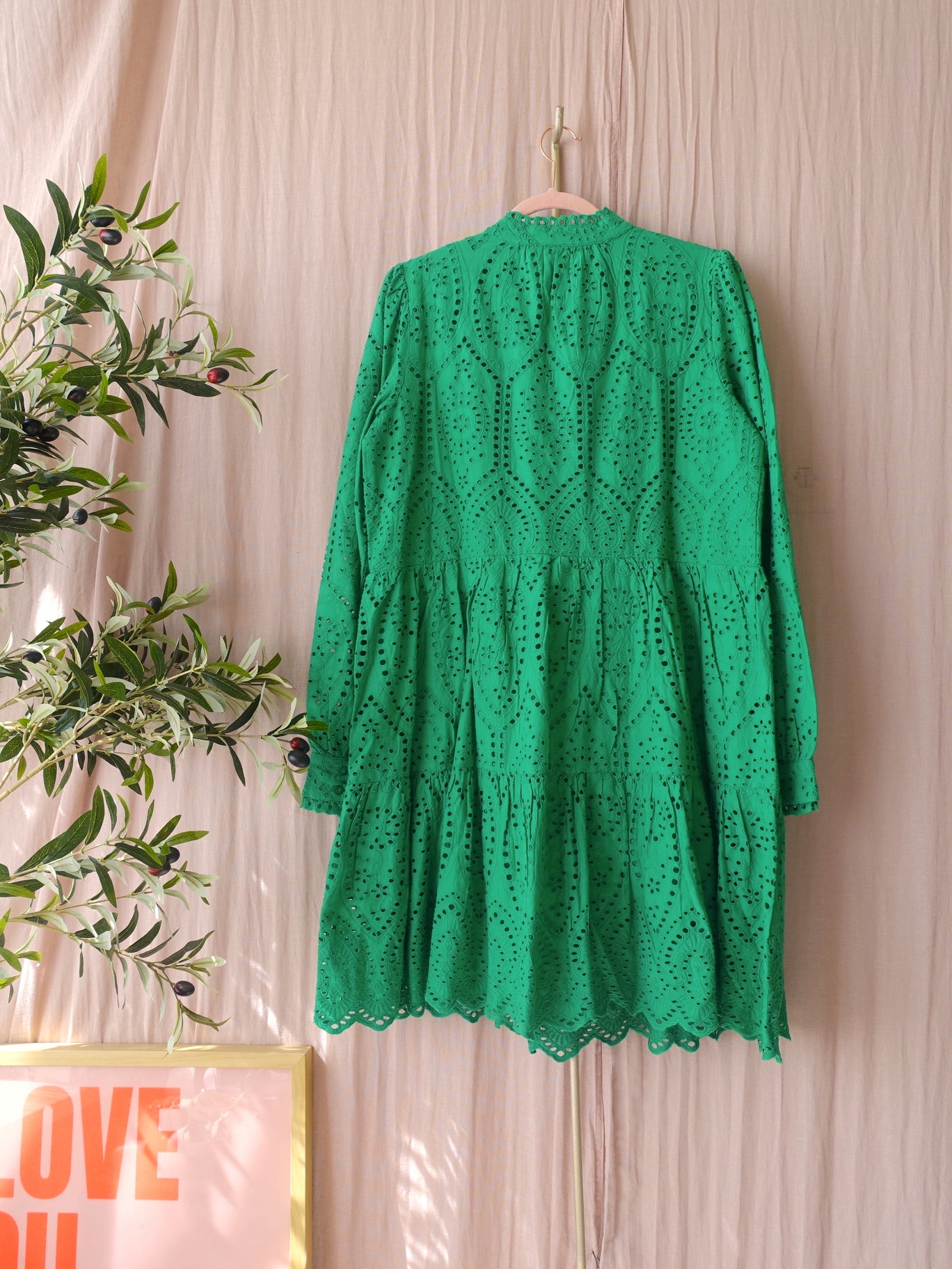 Y.A.S. yasholi broderie anglaise jurk jelly bean