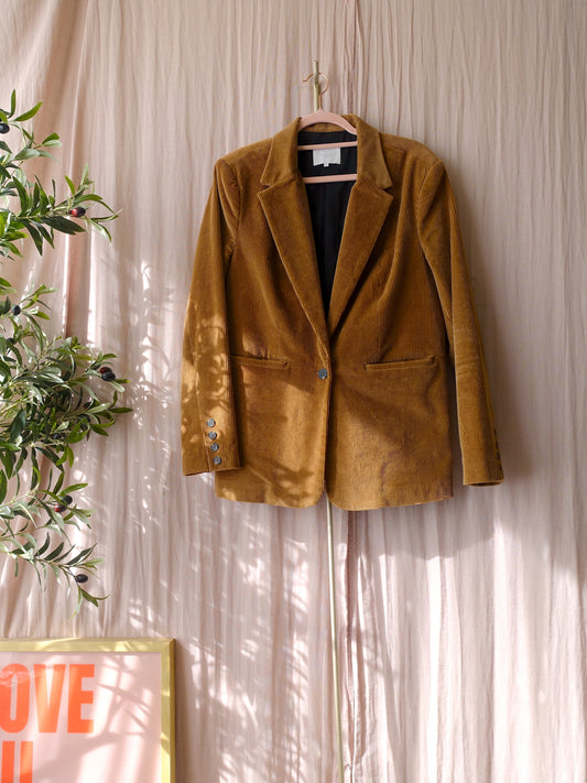 Yaya ribcord blazer caramel crunch