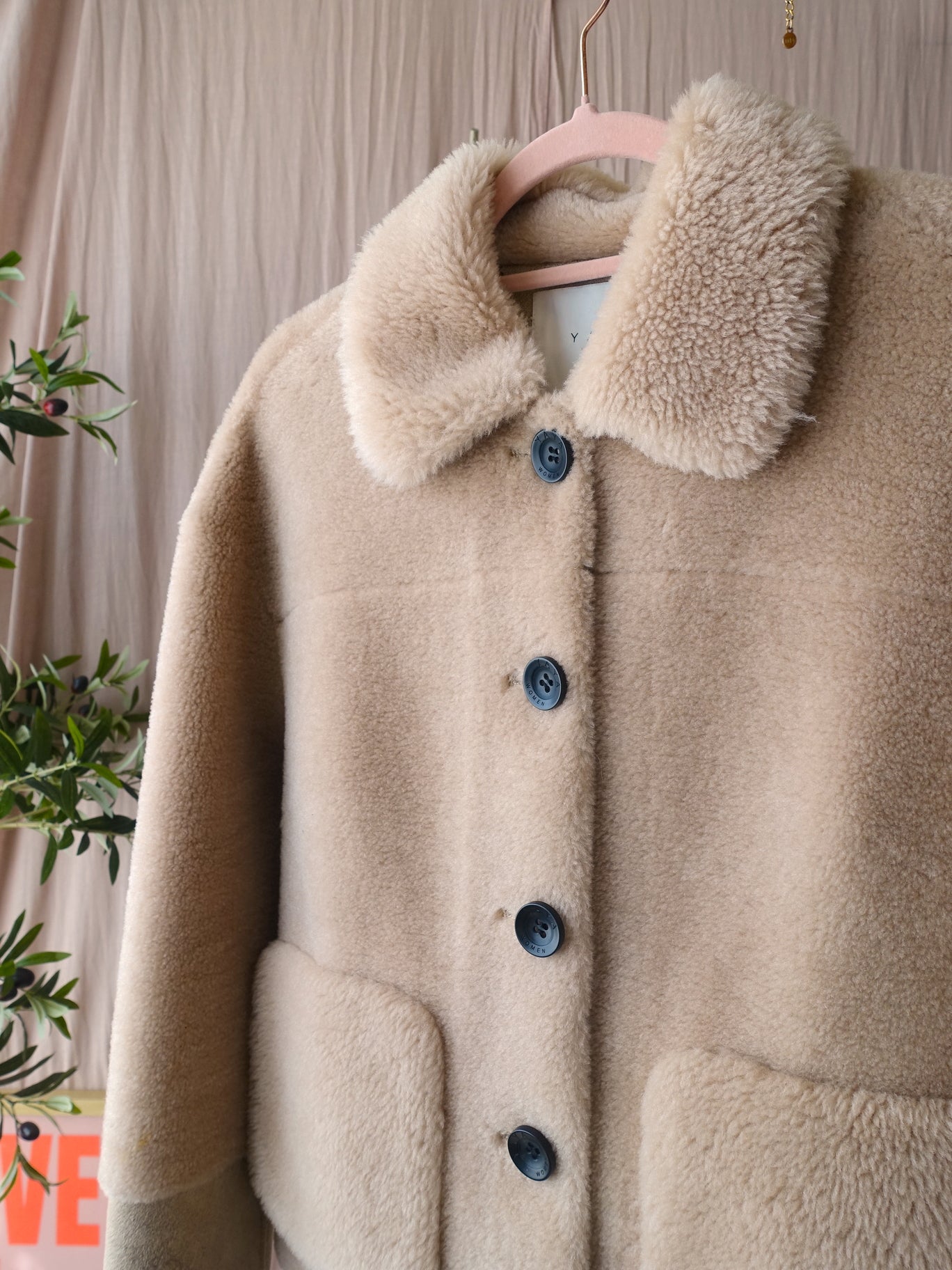 Yaya peyote wool teddy jack latte beige