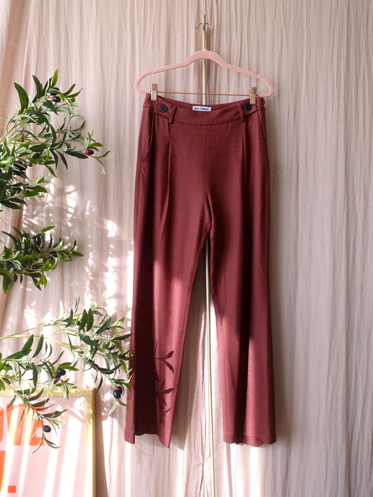 Ruby Tuesday high waist wide leg pants ruby wine