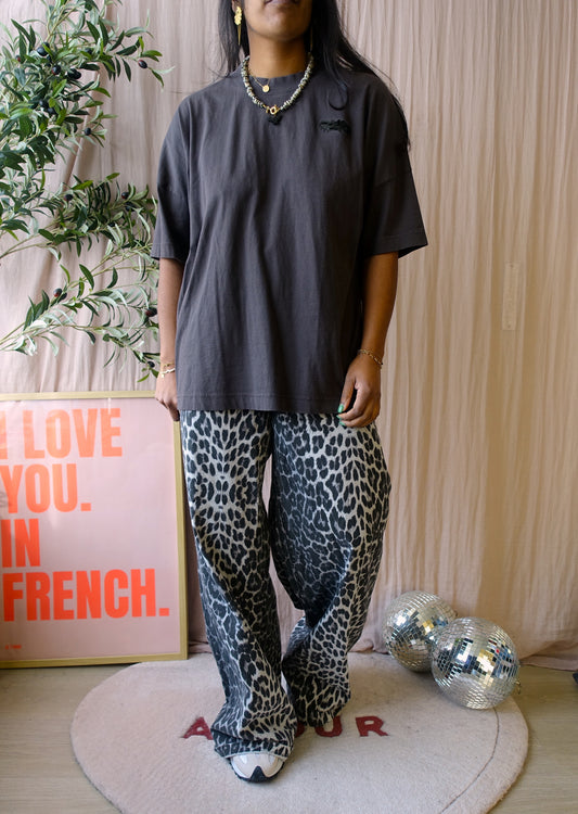 Zoe Karssen vintage fit bat artwork tee graphite grey