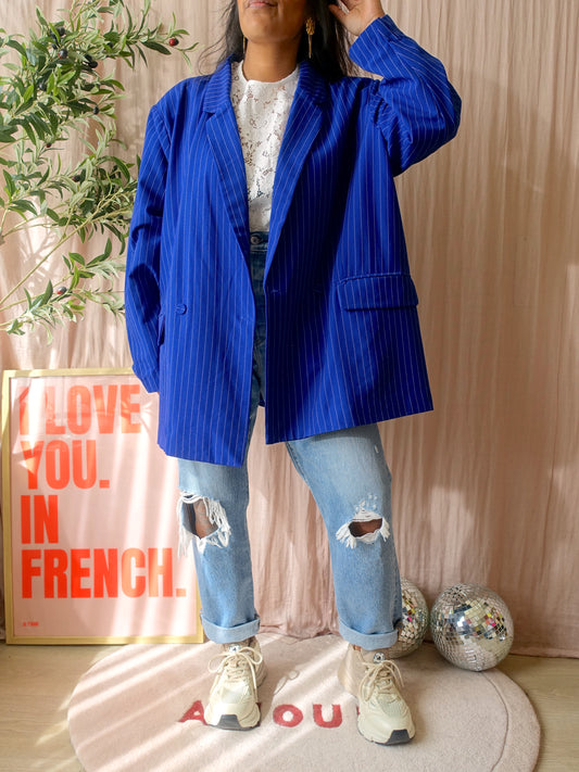 Zoey dulche pinstripe blazer classic blue