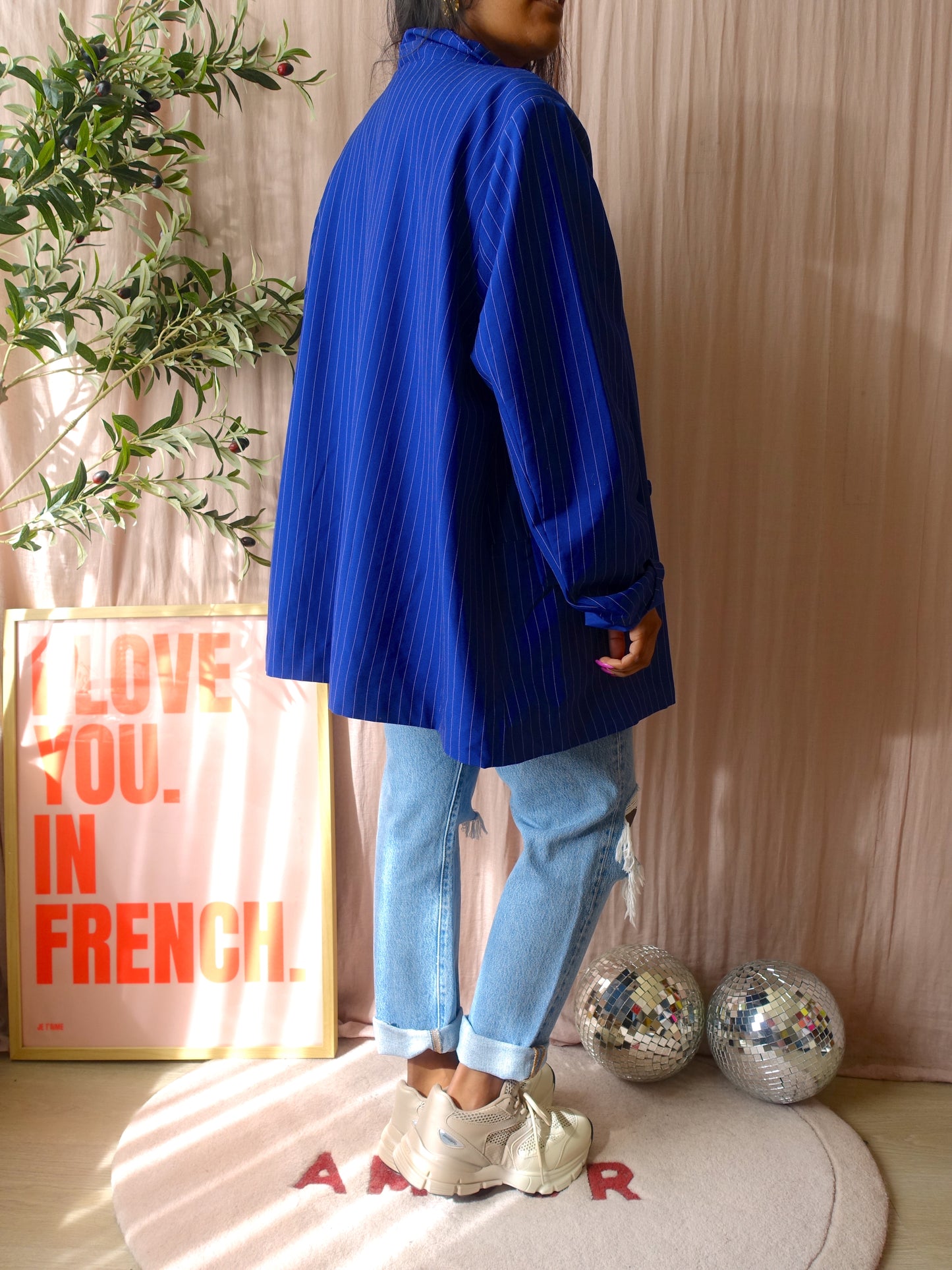 Zoey dulche pinstripe blazer classic blue