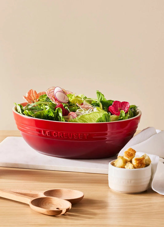 Le Creuset large oval serving bowl cerise