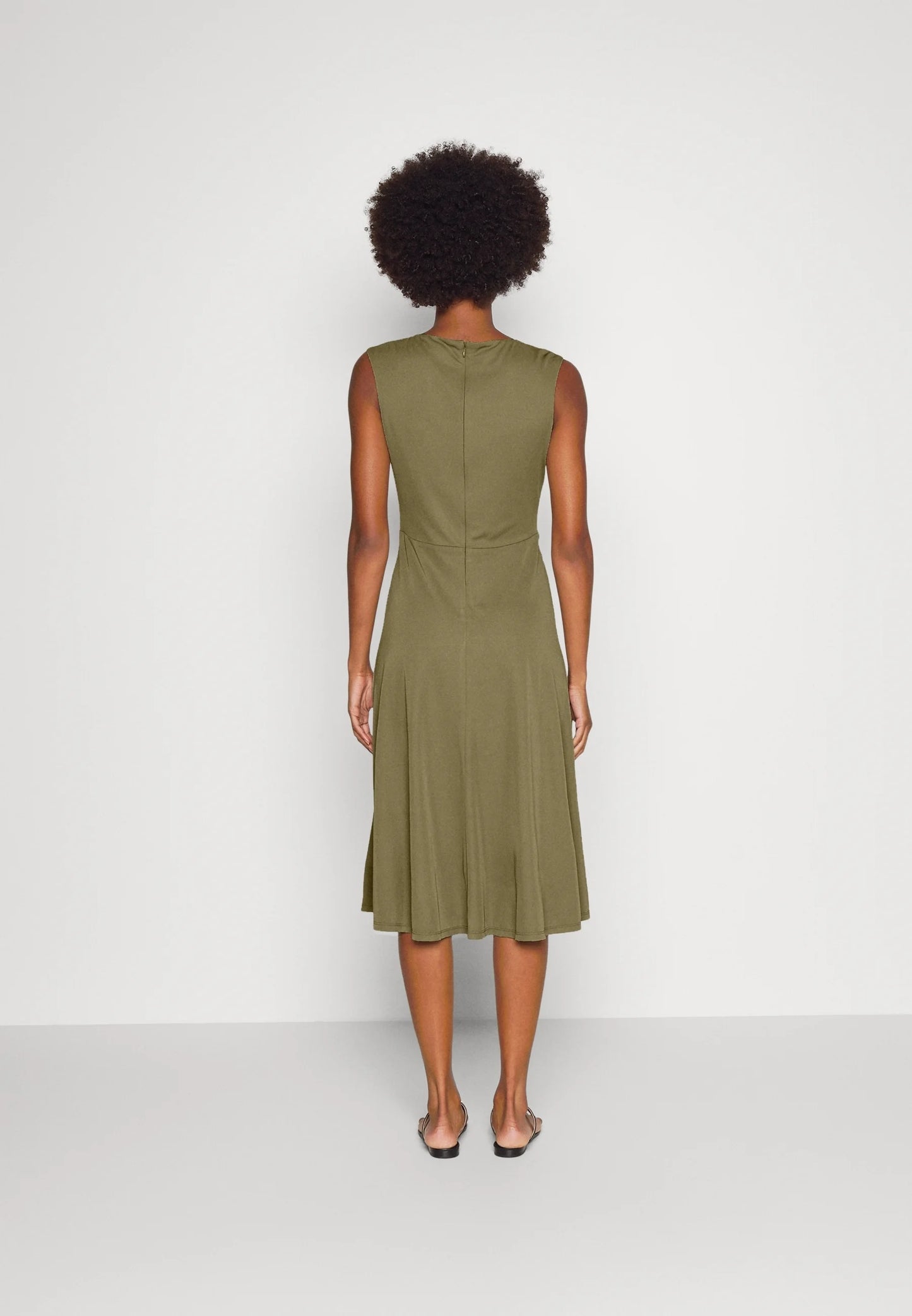 Lauren Ralph Lauren twist front jersey dress army