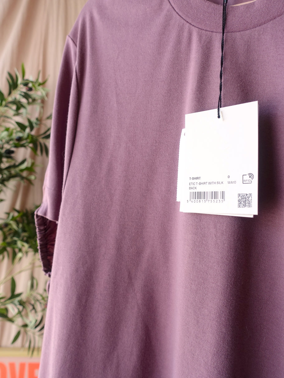 Essentiel Antwerp oversized cotton & silk etic tee mauve lilac