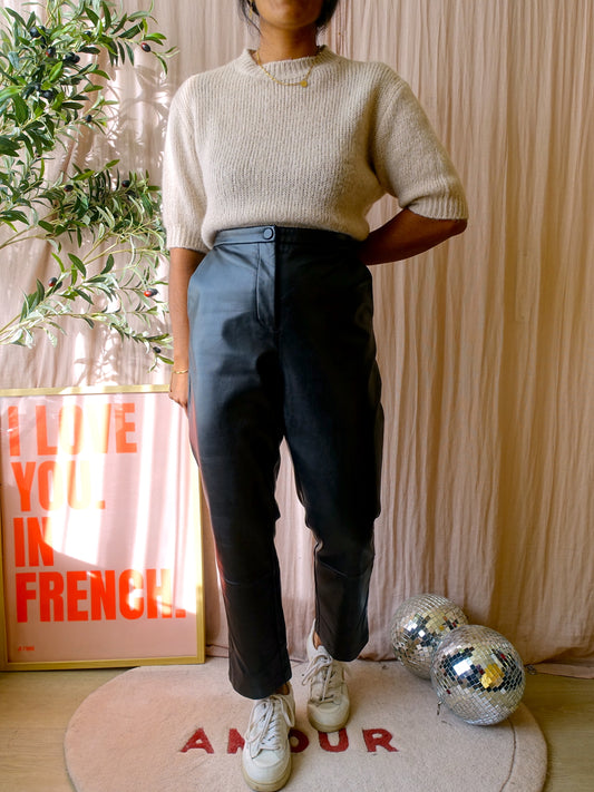 Nukus kitty woolmix knit pullover latte beige