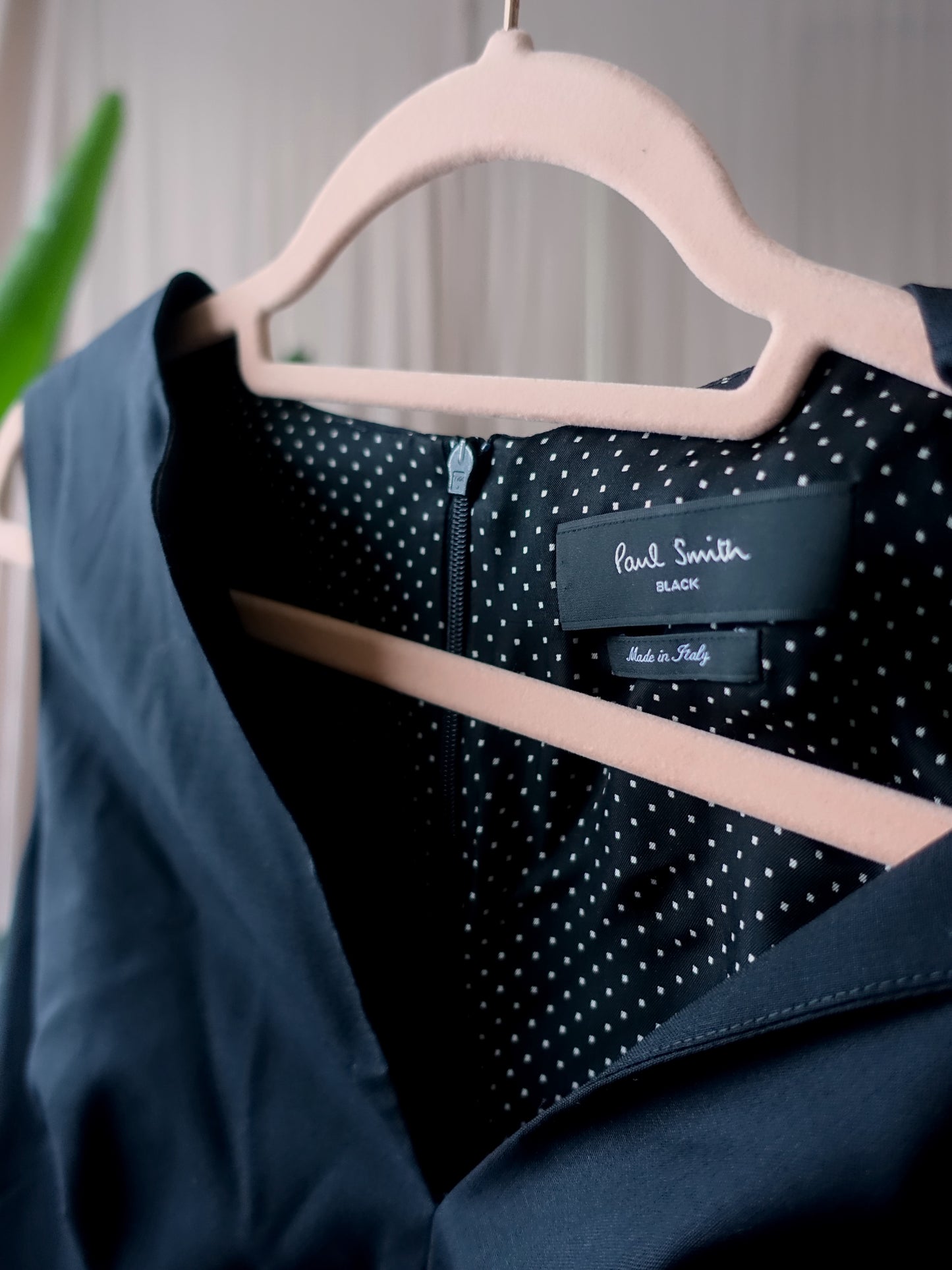 Paul Smith classy midi black dress leather details