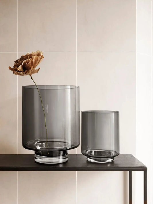 Cilinder vaas op voet smokey black XL