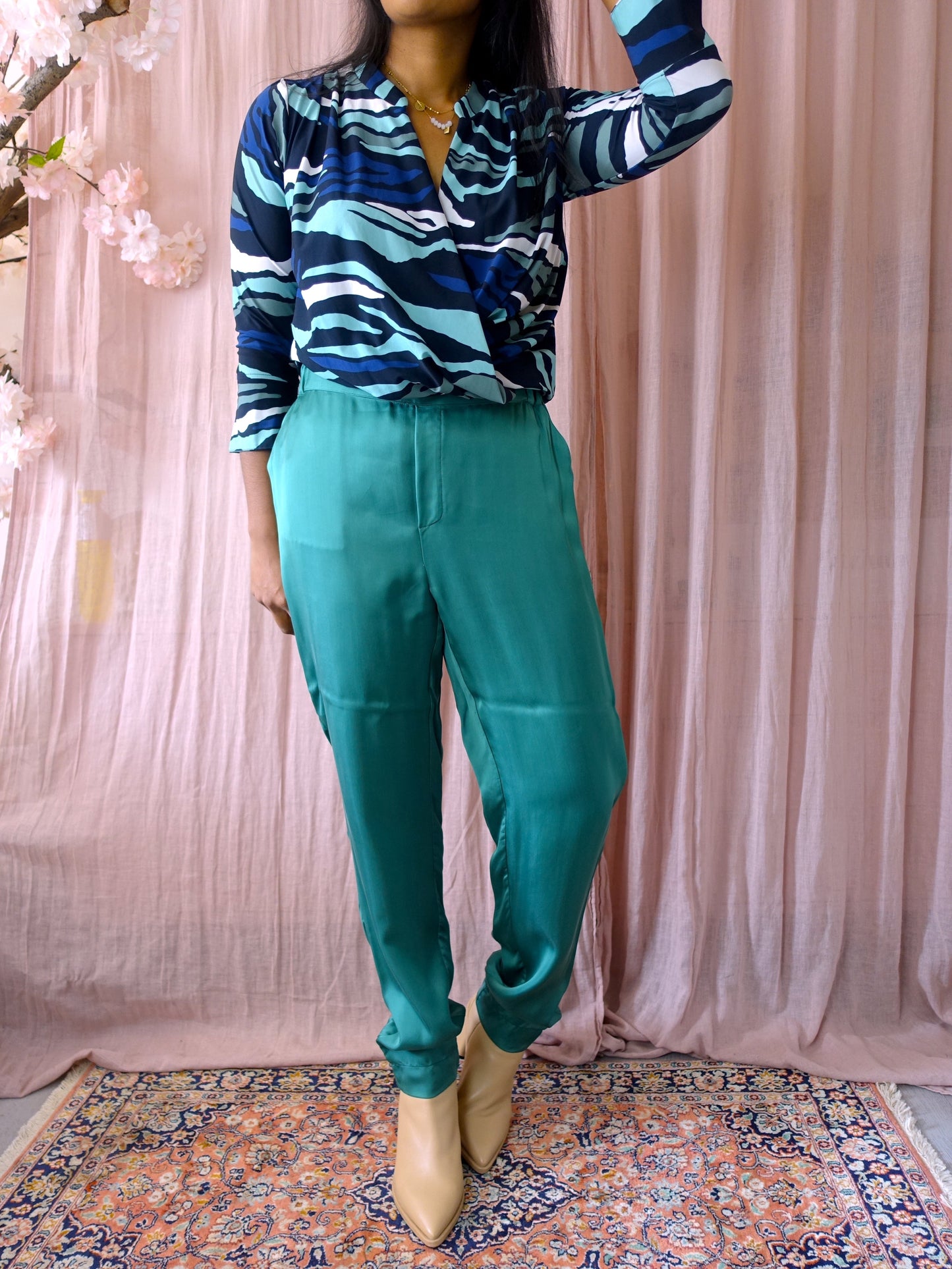 Femmes du Sud cupro pantalon teal