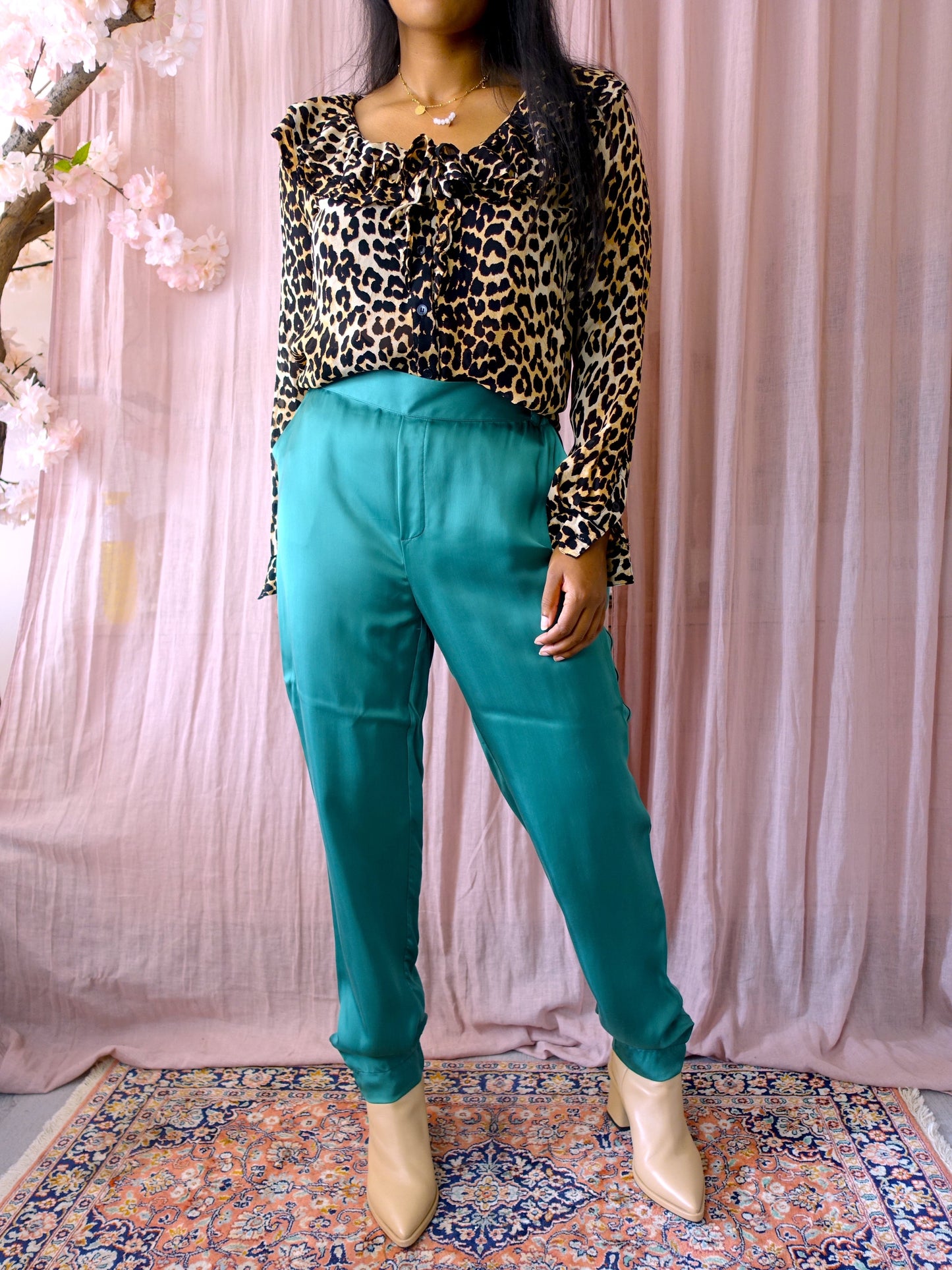 Femmes du Sud cupro pantalon teal