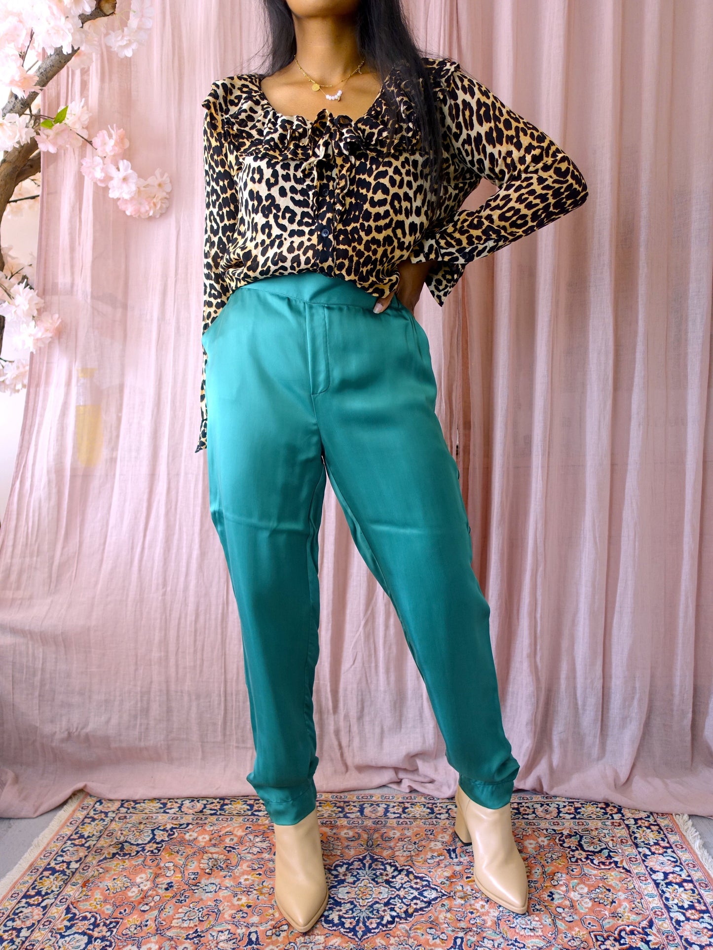 Femmes du Sud cupro pantalon teal