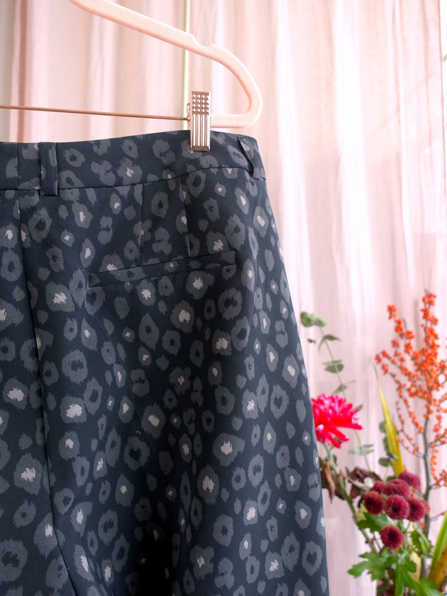 S Oliver cropped pantalon leopard antraciet