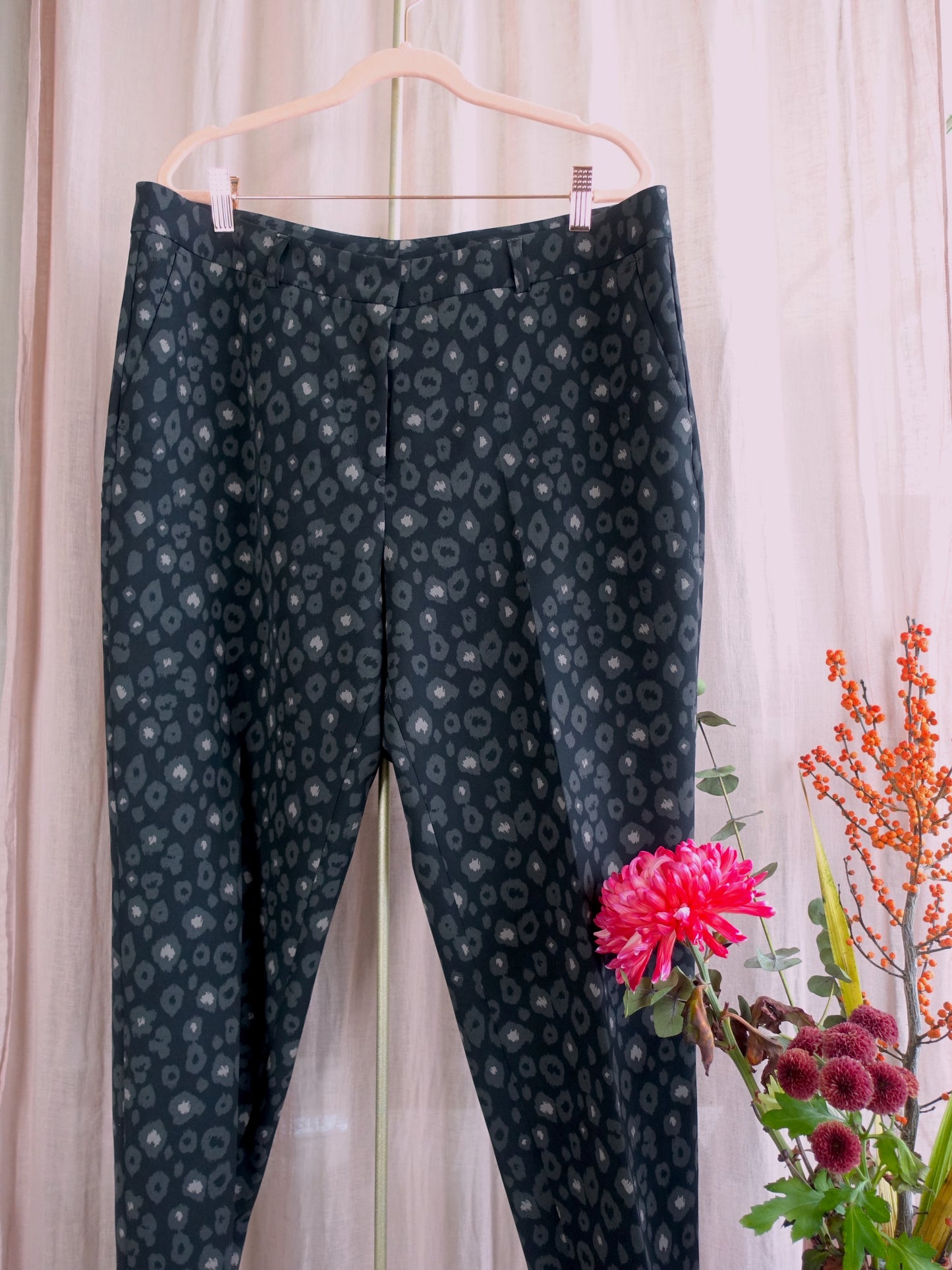 S Oliver cropped pantalon leopard antraciet