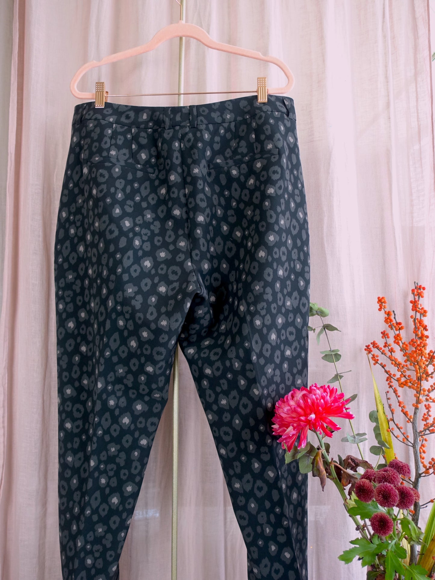S Oliver cropped pantalon leopard antraciet