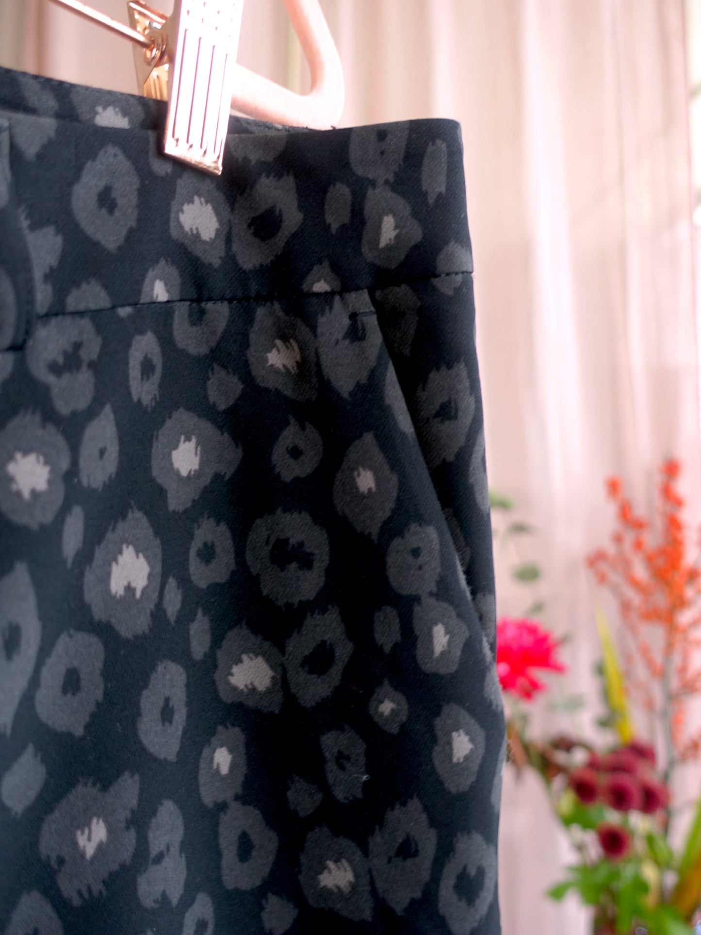 S Oliver cropped pantalon leopard antraciet