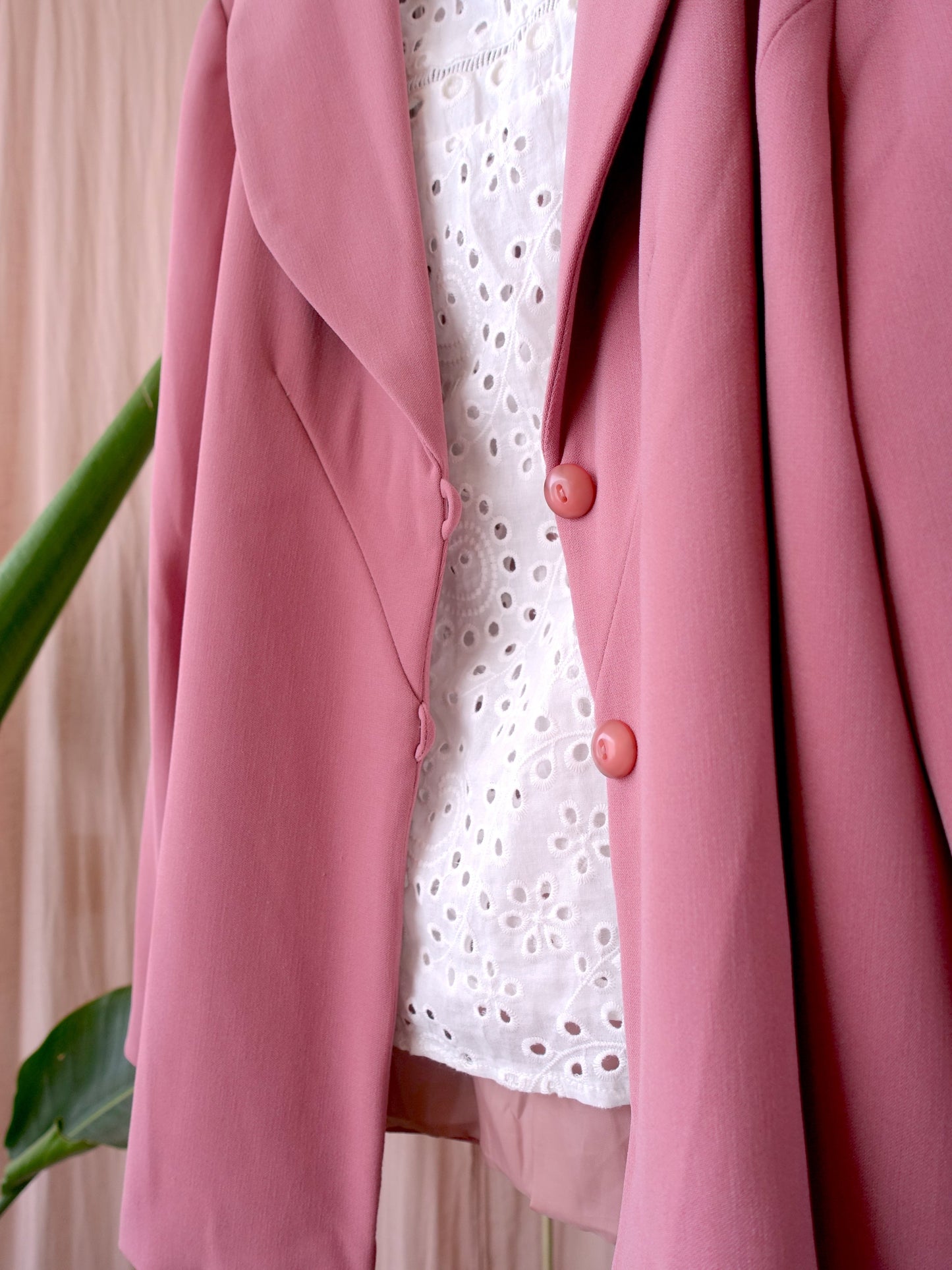 Vintage Parsienne blazer oudroze