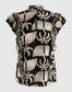 Shoeby palm print lurex ruffle top