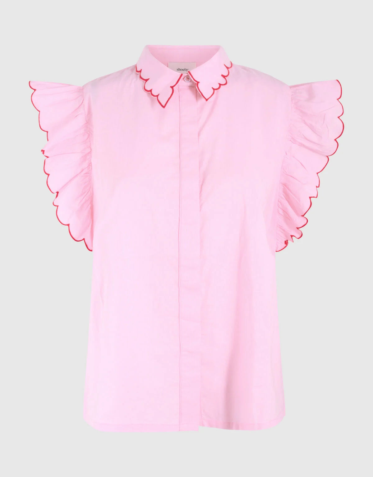 Shoeby embroidery ruffle top pink lemonade