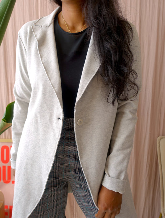 10DAYS jersey stretch blazer light grey