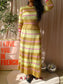 10FEET knitted lurex maxi jurk golden yellow