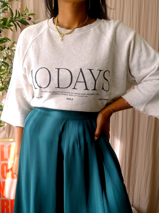 10DAYS oversized logo sweater light grey