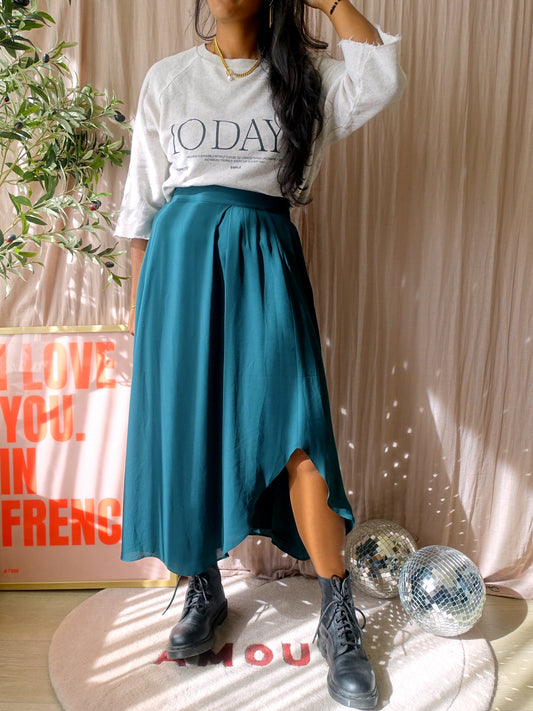 Fabienne Chapot Georgetta solid rok deep teal