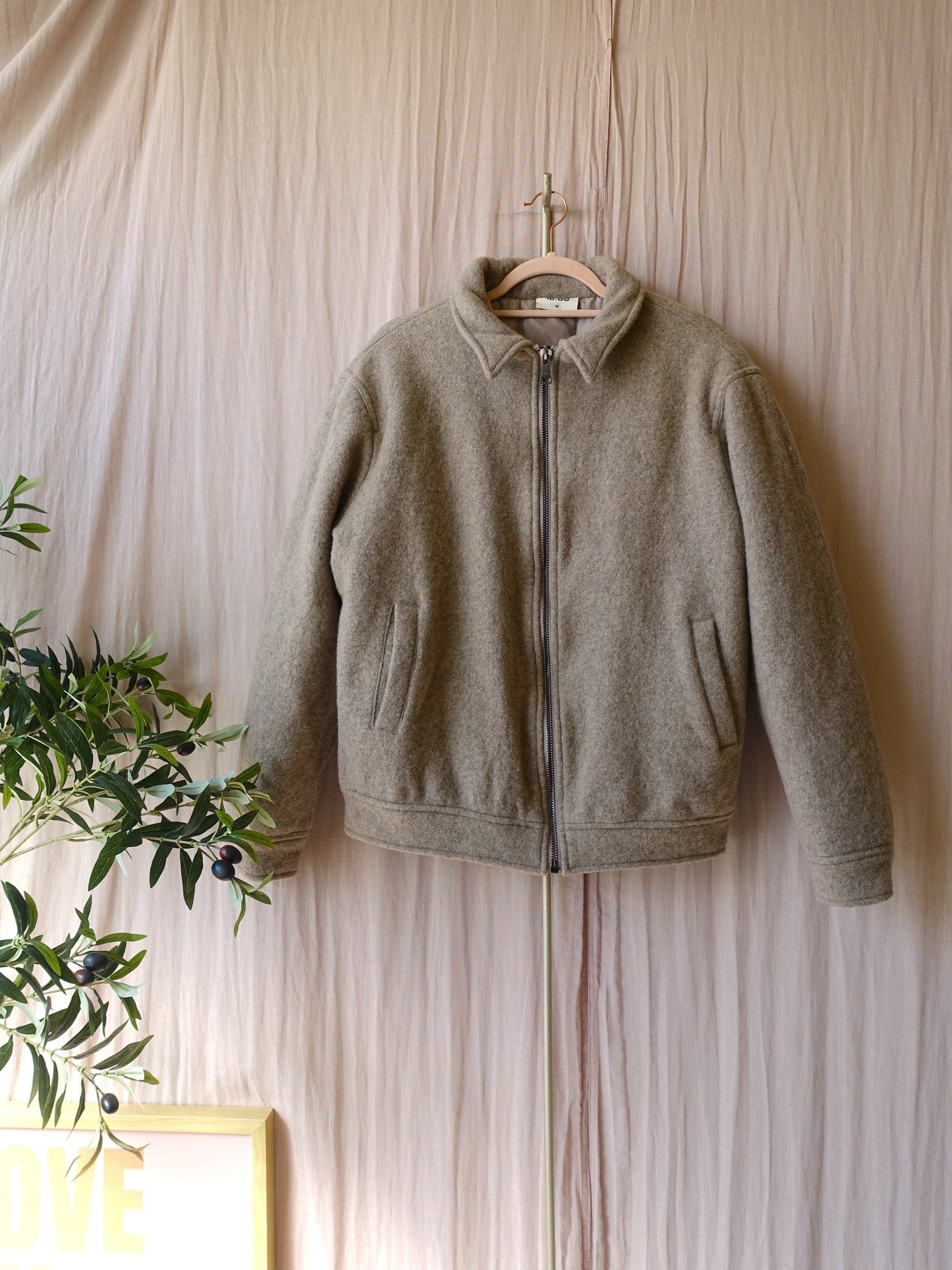 1608 WEAR wool bomber jacket oatmeal taupe