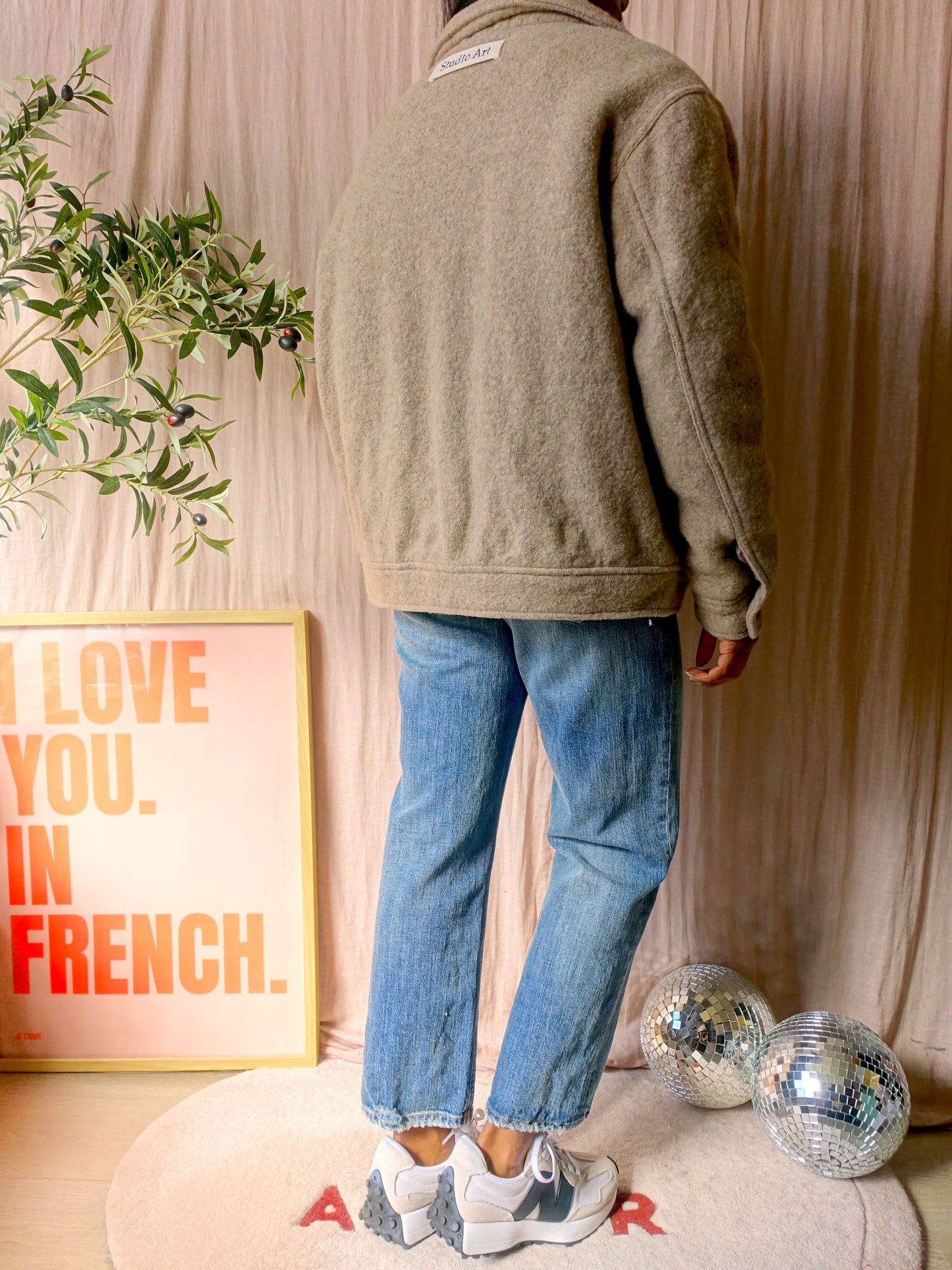 1608 WEAR wool bomber jacket oatmeal taupe